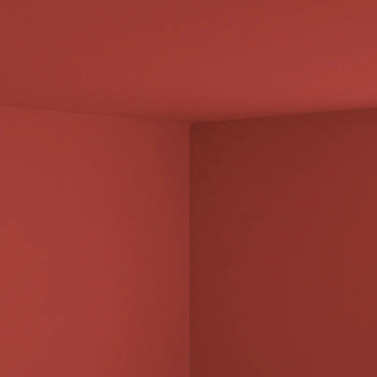 Romantic reds paint colours on a wall and ceiling